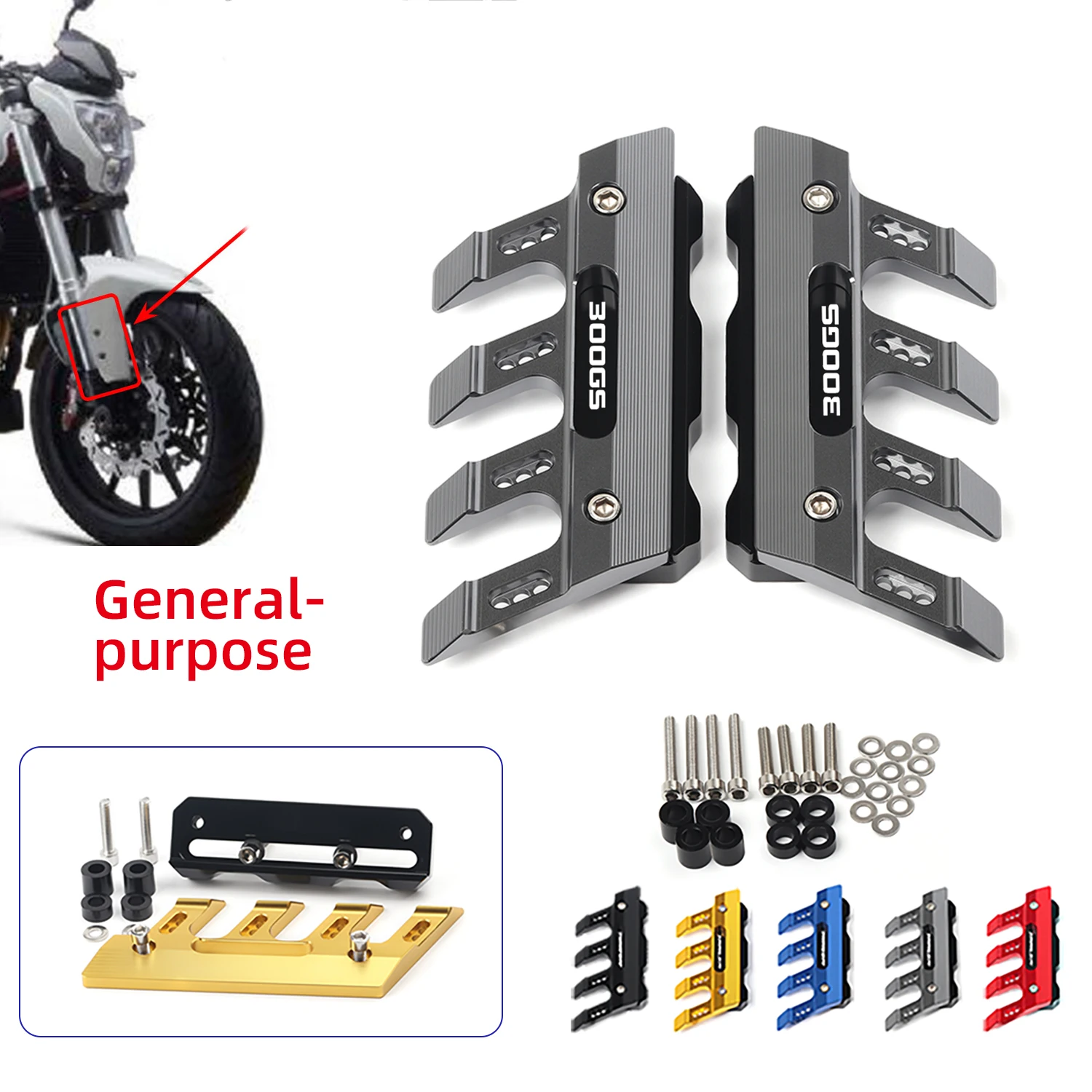 

For BENELLI BJ250 BJ300GS Motorcycle Mudguard Front Fork Protector Guard Block Front Fender Anti-fall Slider Accessories