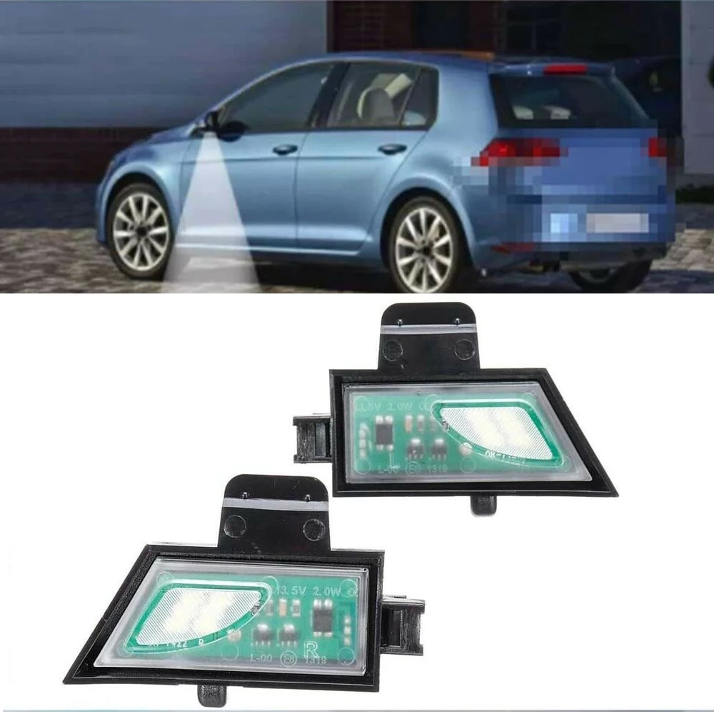 

2Pcs No Error Car Side Under Mirror Lamps LED Puddle Light For VW Golf 7 VII variant GTI Sportsvan Touran MK2 all track Canbus