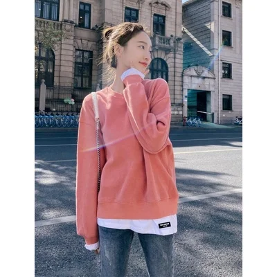 

High-quality hooded women's autumn and winter new cardigan loose and thin solid color coat pullover