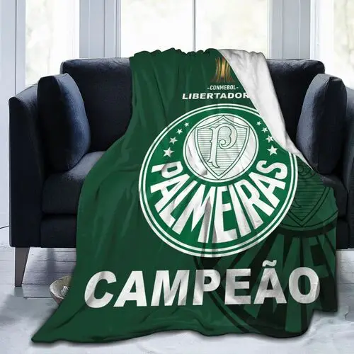 

Palmeiras Club Logo Pattern Blanket Brazilian Football Soft Warm Lightweight Flannel Blanket for Bed Travel Hotel Bedspread