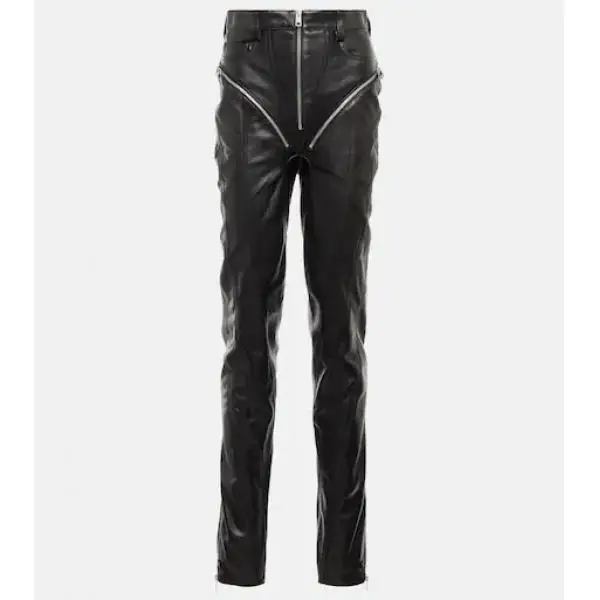 27-46 New 2023 Men Women Clothing Yamamoto Style Punk PU Zip Panel Leather Pants Trousers Lovers Plus Size Costumes