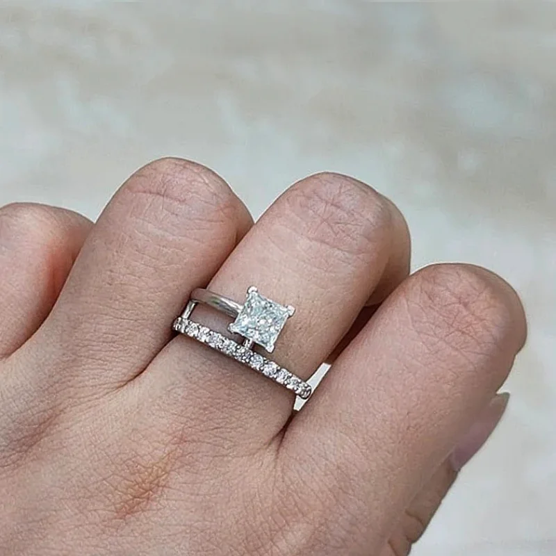 CAOSHI Новое модное дизайнерское кольцо для свадебной леди ювелирные изделия для помолвки с принцессой огранка квадрат CZ стильные аксессуары подарок