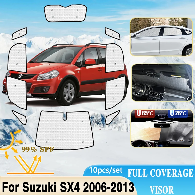 

Full Coverage Sunshades For Suzuki SX4 GY EY RW 2006~2013 Hatchback Full Surround Windshield Side Windows Visor Car Accessories