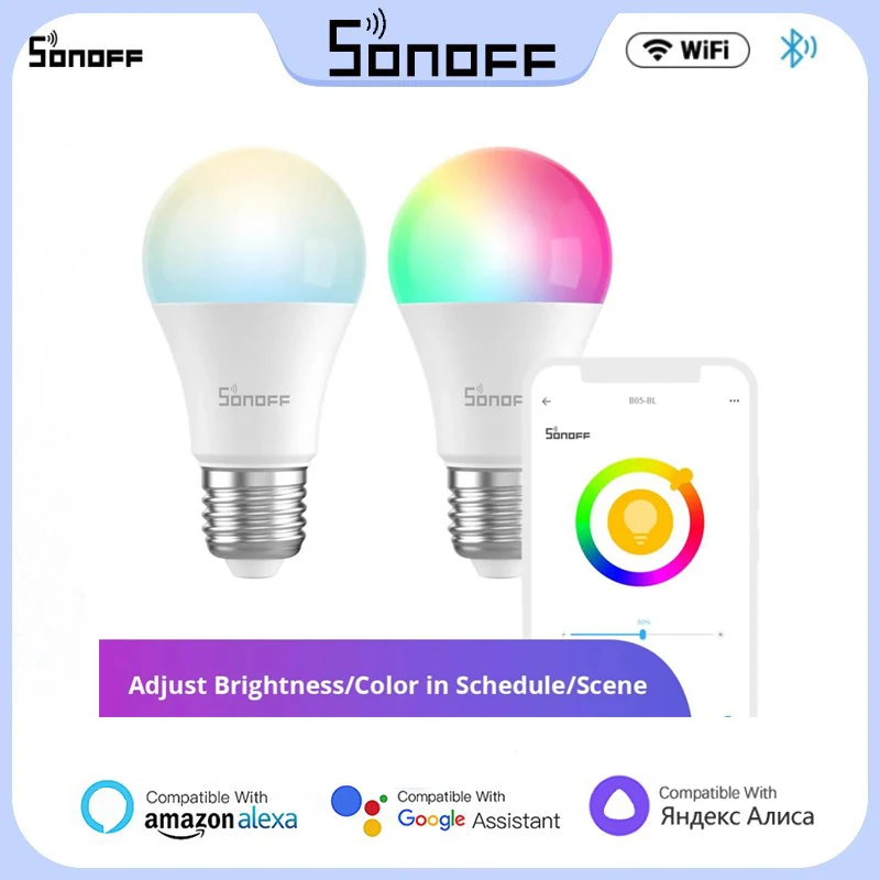 

SONOFF B02-BL/B05-BL Wi-Fi Smart LED Bulb E26 E27 LED Lamp Warm White Dimmable Voice Control For Alexa And Google Home
