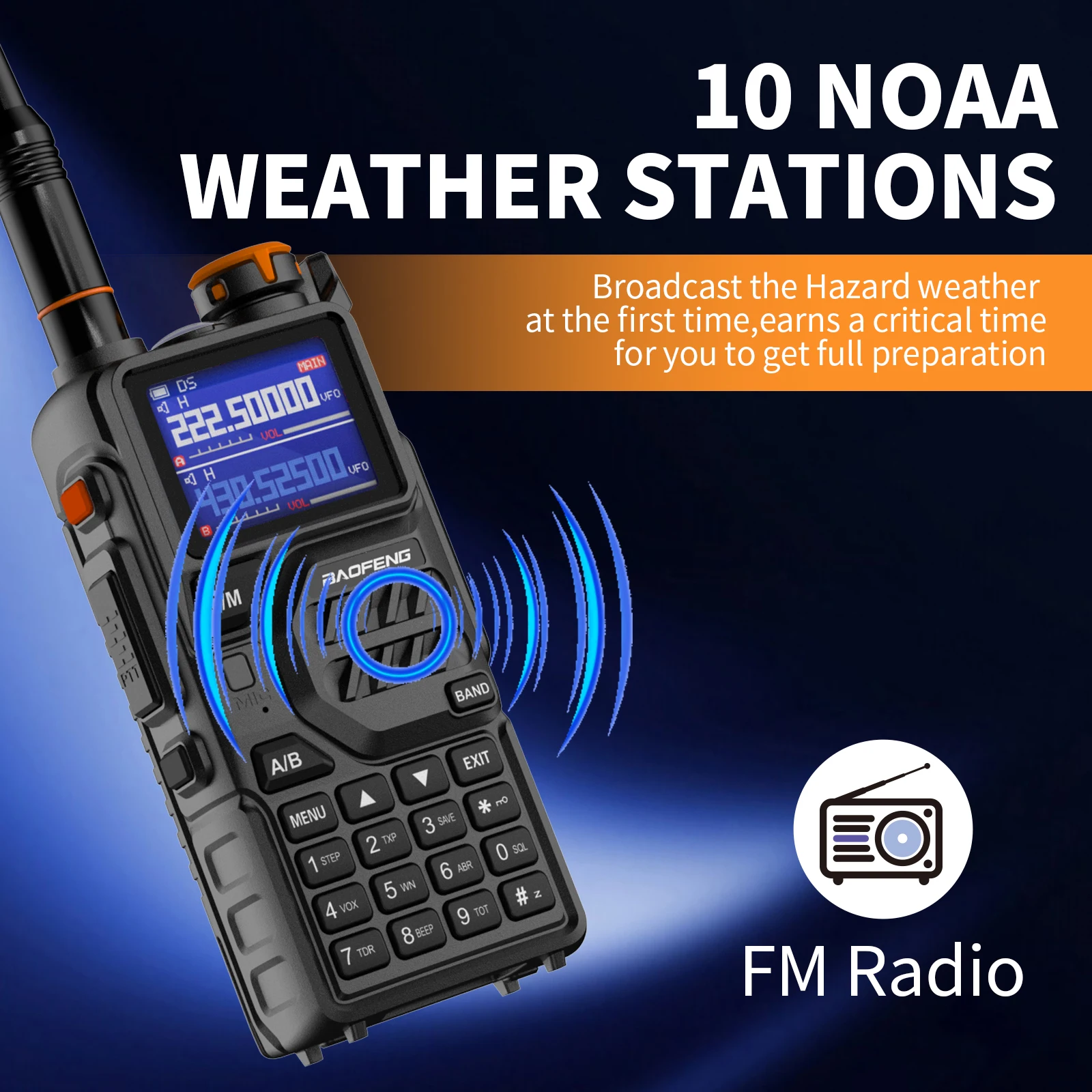 2024 НОВАЯ рация Baofeng K5PLUS 10 Вт многодиапазонная UHF VHF цветной большой экран 999 канала