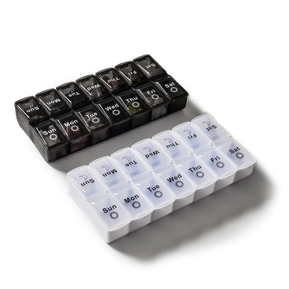 

1PC 7 Days Double Row 14 Grids Pill Box Portable Travel Storage Vitamin Box Sort Tablet Holder Organizer Container Pill Case