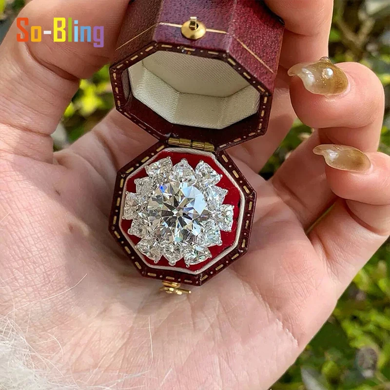 Фото Кольцо So-Bling с муассанитом 5 карат, кольца из стерлингового серебра 925 пробы с сертификатом Gra для женщин, элегантный, изысканный, роскошный, качественный, подарок на вечеринку №5
