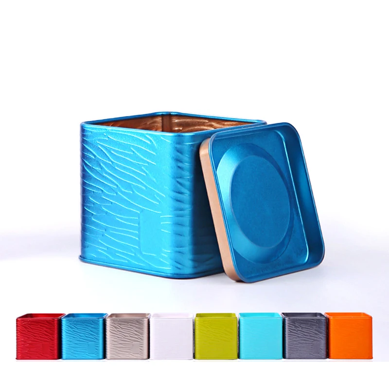 

40ML Mini Portable Case Square Tin Container Metal Tin Can Tea Box Tea Storage Container For Loose Tea Candy Spice Favors Gift