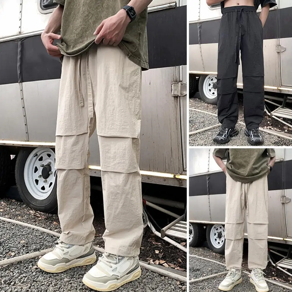 

Брюки-Карго повседневные длинные брюки быстросохнущая Мужская Уличная одежда эластичный пояс со средней посадкой Брюки-Карго с карманами на шнурке