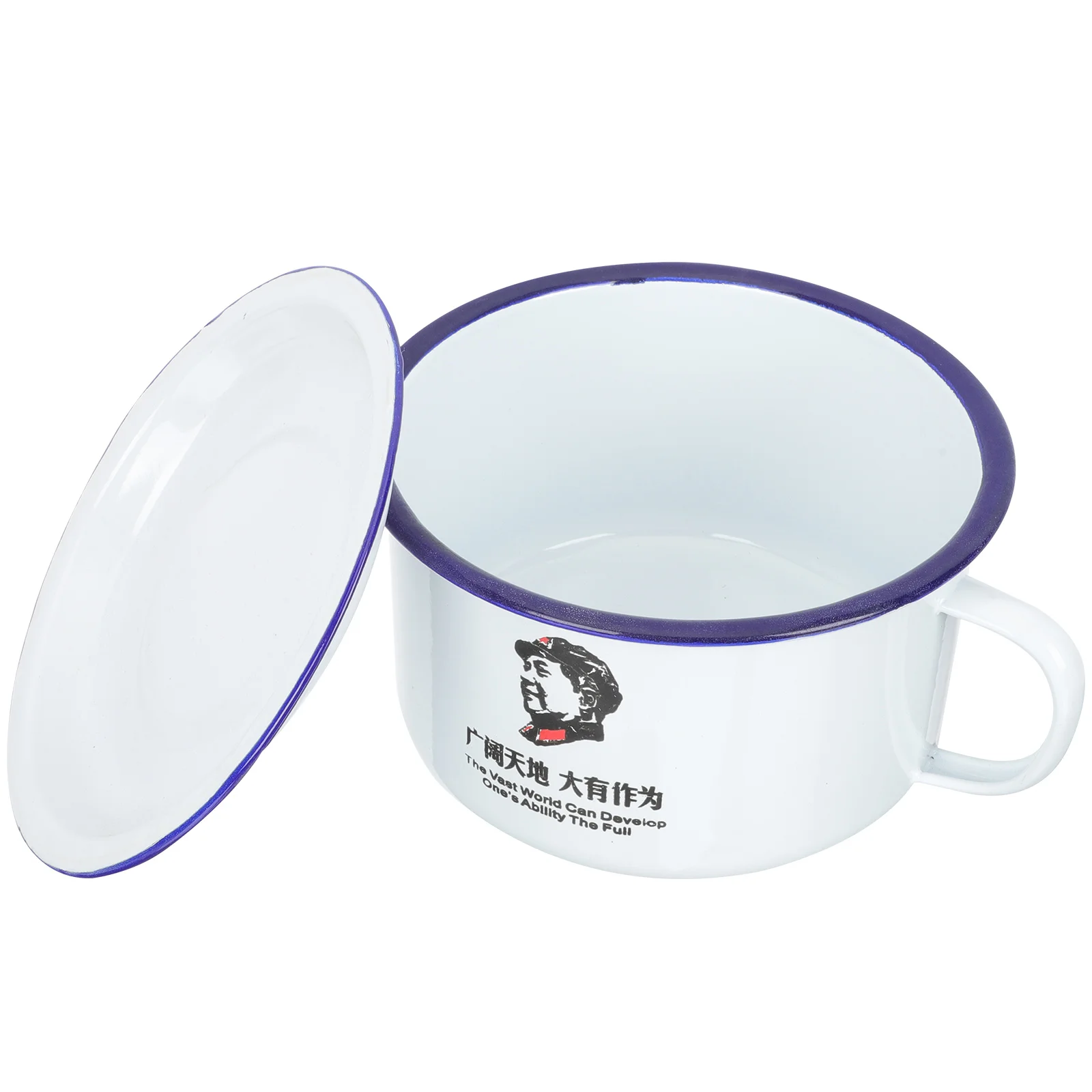 

Retro Enamel Cup Decorative Enamel Tea Cup Home Fast-Food Cup Rice Bowl (Random Pattern)