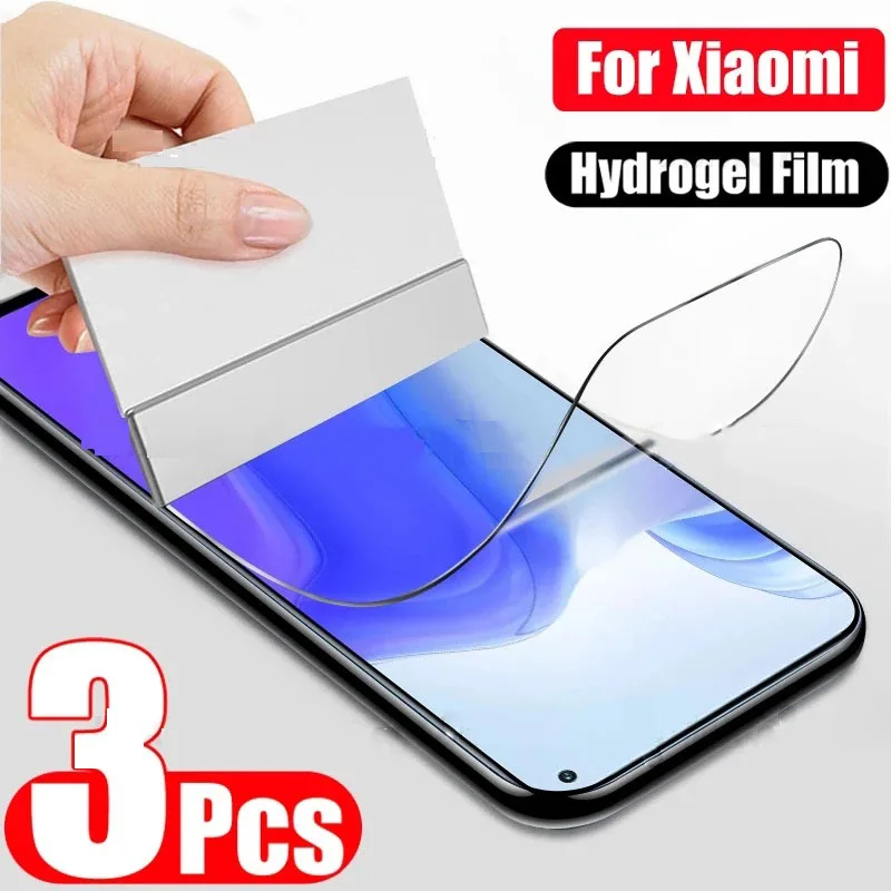 3PCS Hydrogel Film For Xiaomi Mi 9 8 SE 9T Pro Max 2 3 Screen Protector Mi 9 8 A3 A2 Lite 6 6X Mix 2 2S 3 Play Protective Film