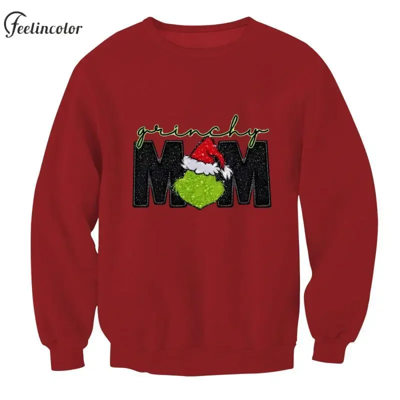 Толстовки с рисунком Санта-Клауса для пары рождественский пуловер 3D принтом лося