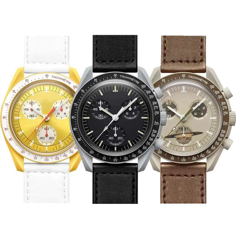 

2023 New Fashion Exploring Planet Couple Watch Nylon Band Women's Watch Saturn Moon Watch Quartz Men's Watch with Original Case