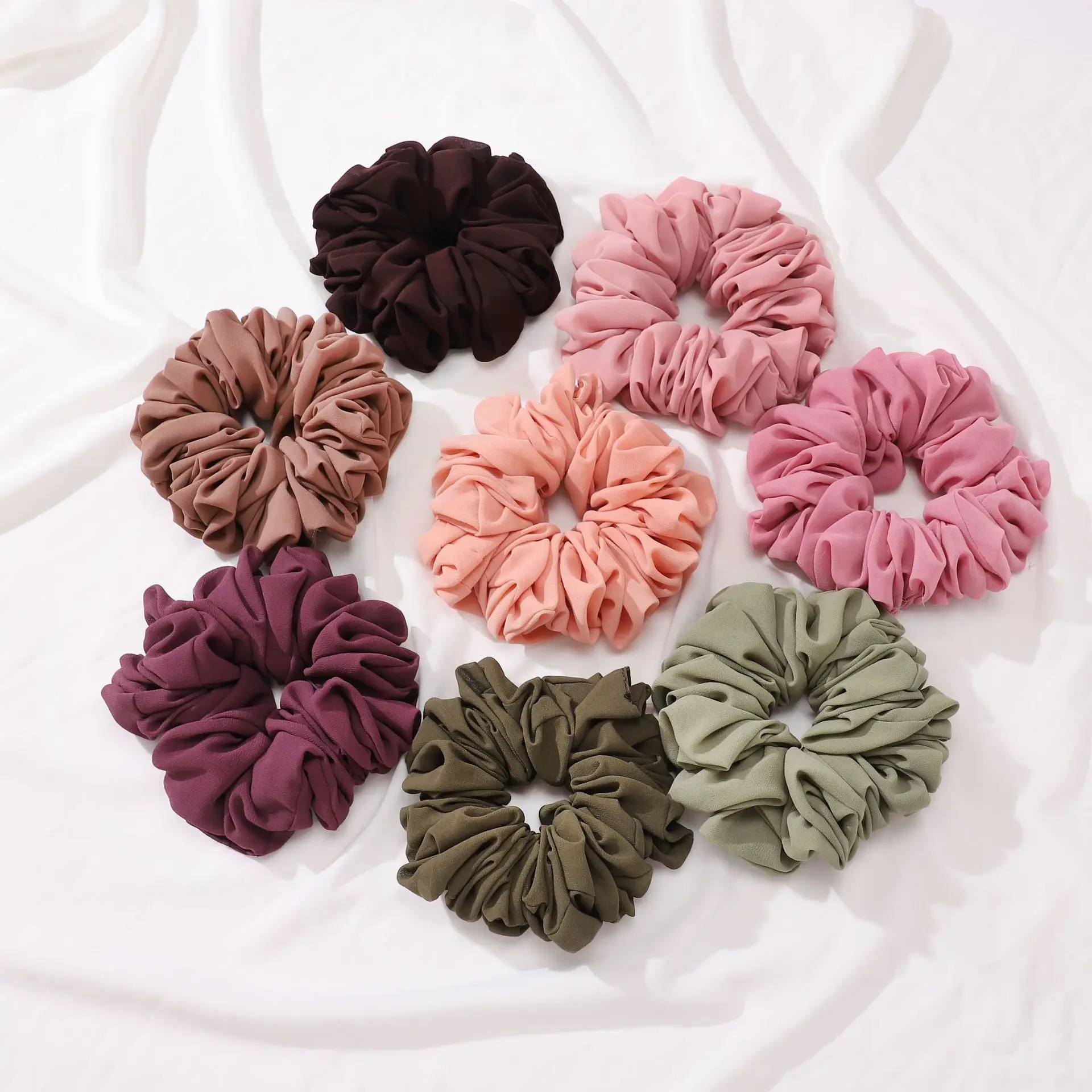 New Hair Scrunchies Giant Large Intestine Big Circle Oversized Scrunchies Elastic Hair Band Ponytail Holder Hair Tie Accessories