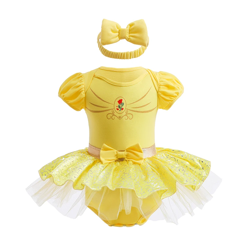 Baby Romper TUTU Dress With Headband Elsa Anna Mermaid Snowwhite Cinderella Baby Girl Clothes Size 3-18M Cute Design Baby Dress images - 6