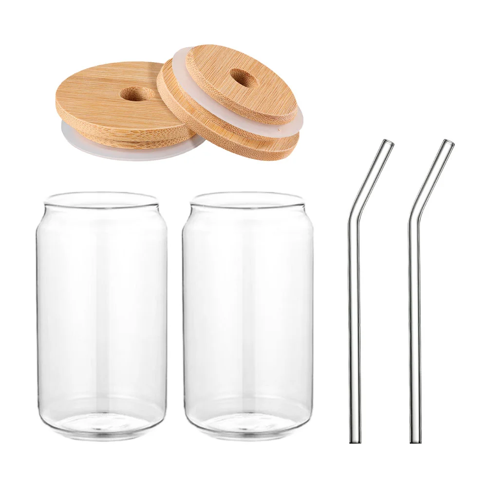 

Glasscups Straw Glasses Cancup Lids Iced Coffee Tumbler Lid Tea Drinking Beer Water Mugs Shaped Straws Beverage Cocktailbubble