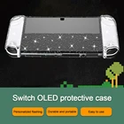 Чехол для Nintendo Switch OLED защитный чехол с кронштейном чехол OLED чехол для NS OLED PC кристально прозрачный Блестящий жесткий чехол Аксессуары