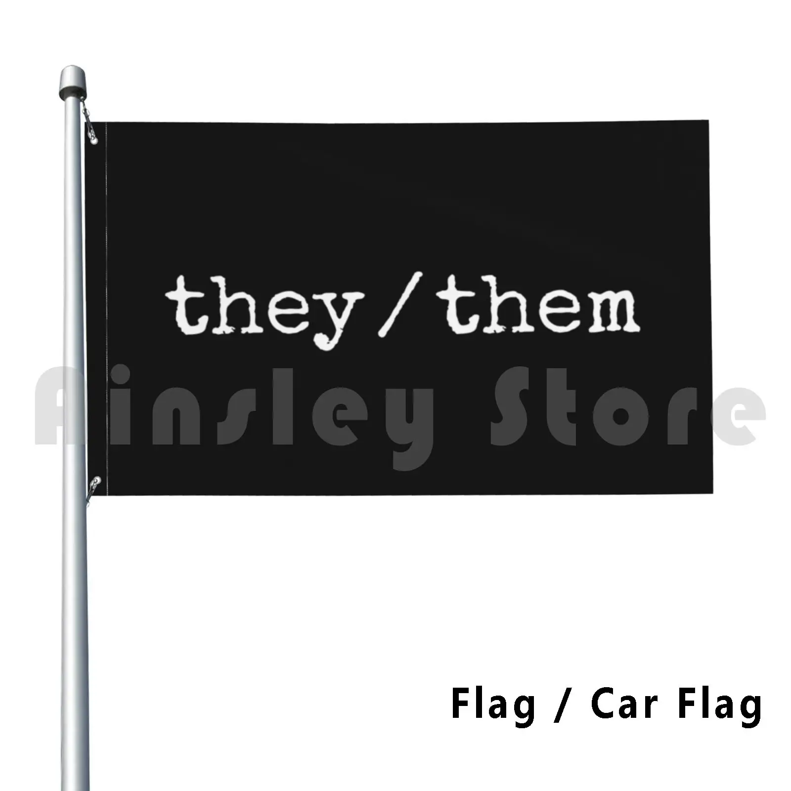 Flag Car Flag They / Them Hat Pronouns Gender Nonbinary Non Binary Enby Roller Skate Helmet