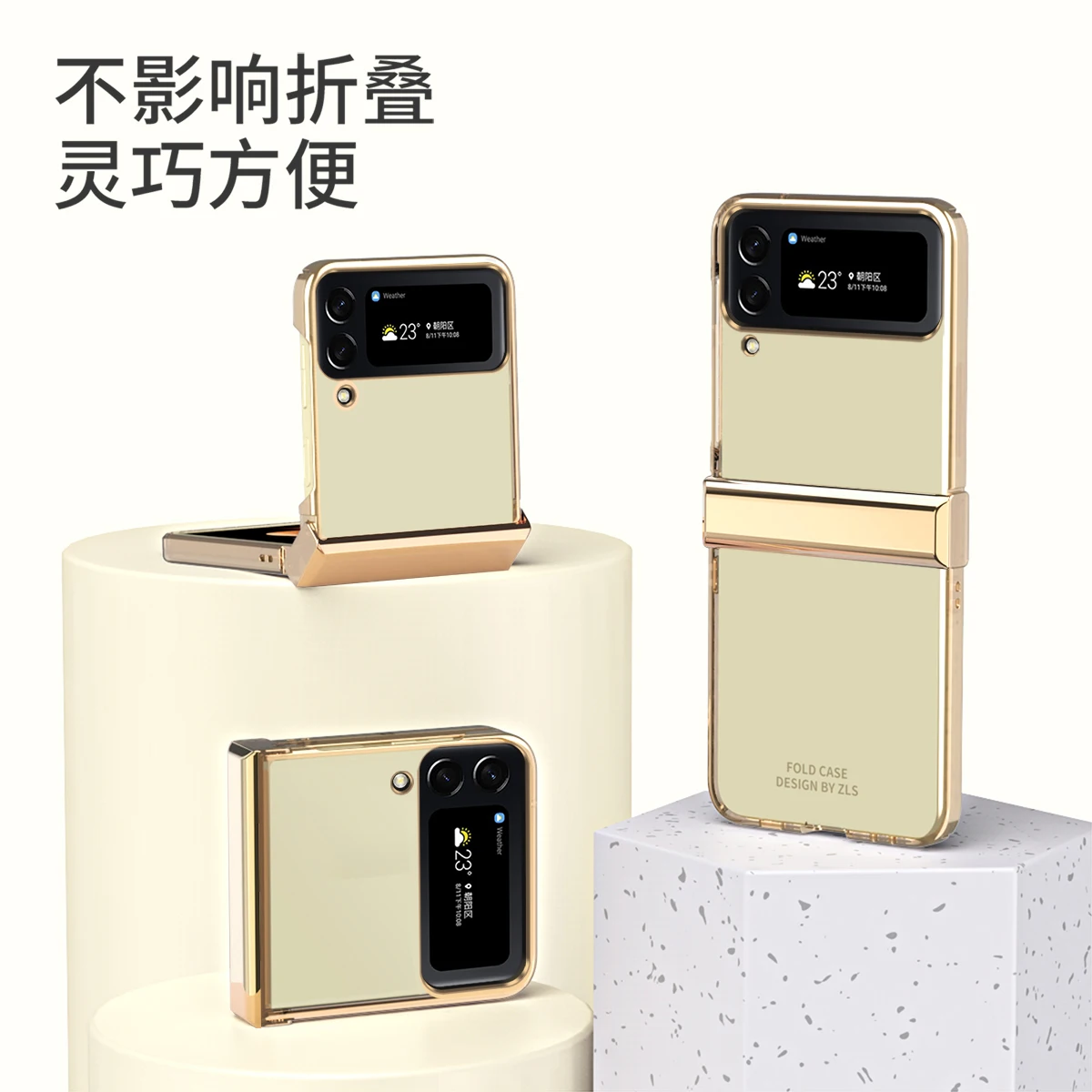 Tanie Luksusowe Etui Samsung Z Flip4 Do Samsung Galaxy Z Flip 4 5G Zawias Pełna Ochrona Obudowa Telefonu Galwanizacja Ultra-cienka Rama