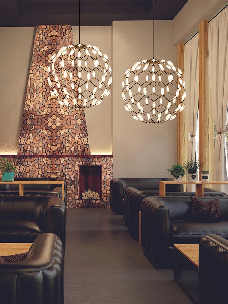 

Modern Nordic chandelier lamps wrought iron hollow chandelier home decoration restaurant bedroom shop bar light