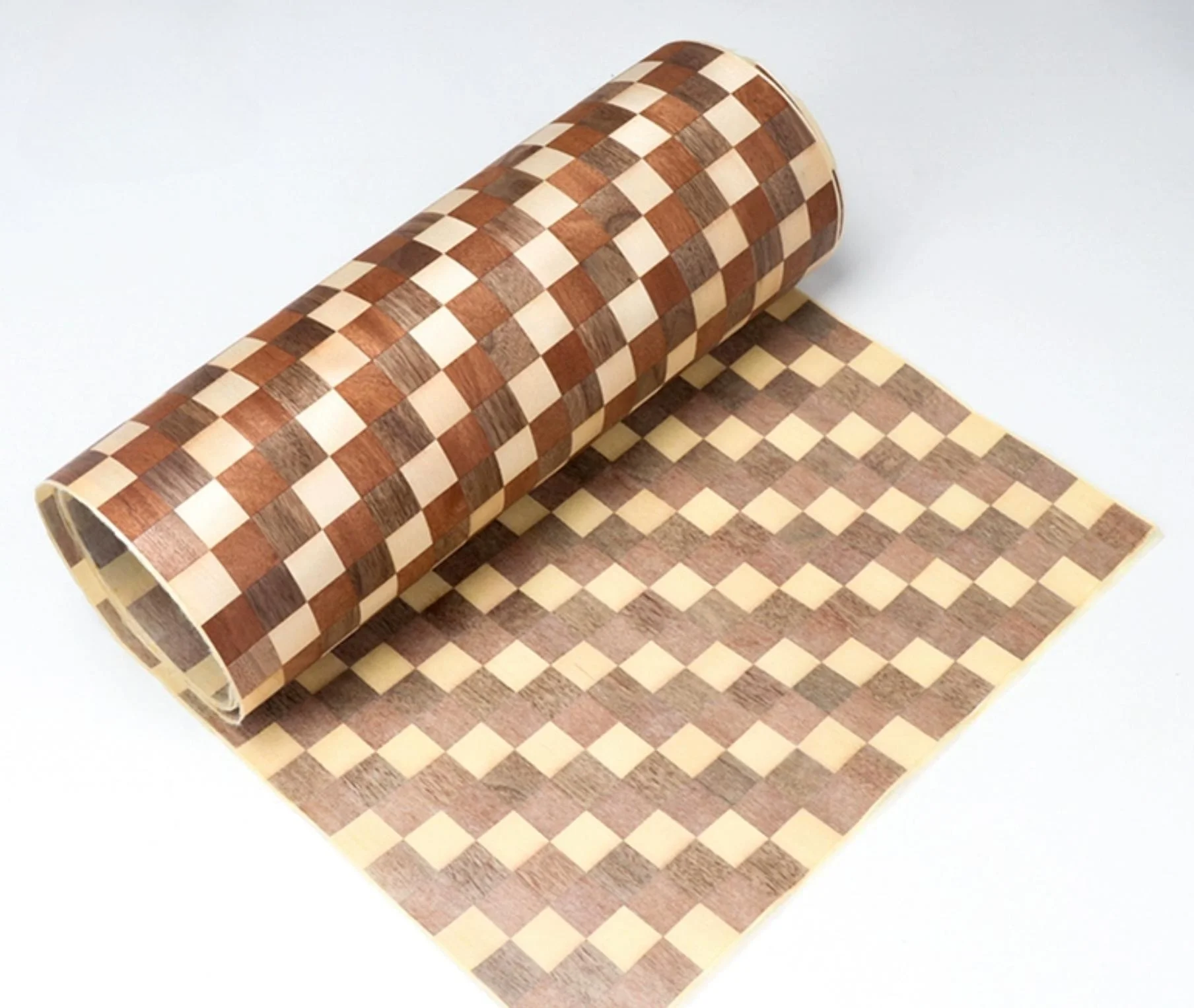 L: 2 5 метров ширина: 430 мм T: 0 25 3-цветный клетчатый деревянный шпон ручной работы