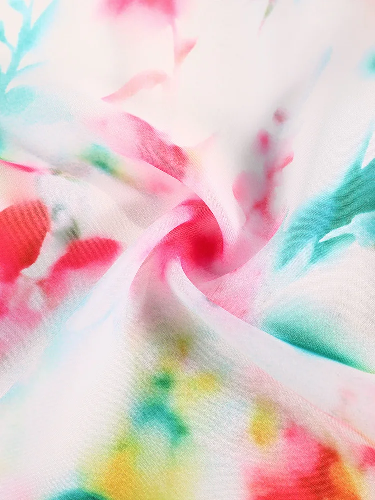 2025 женские длинные накидки летние купальники с рюшами и принтом длинное платье