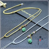 2pcs hand knited necklace silk thread knot cord for pendant long cord handmade sweater pendant rope jade jewelry accessories