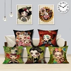 Декоративный чехол для подушки с рисунком Алисы, русалки, опавшей, ангела, леди, наволочка с совой, подушкой, чехол для Луны, королевы, клоуна, девушки, диванная подушка, чехол
