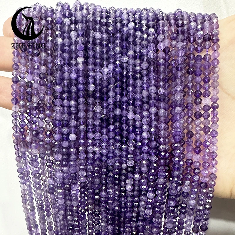 

Tiny Small Natural Amethysts Faceted Stone Beads Quartzs Agates Fluorite Quartz Loose Beads for Jewelry Making 3mm