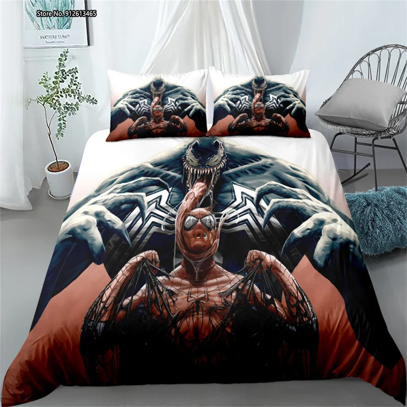 

Marvel Avengers Venom Movie Motif Home Textile 3D Digital Print Children's Baby Bedroom Upholstery Comforter Pillowcase