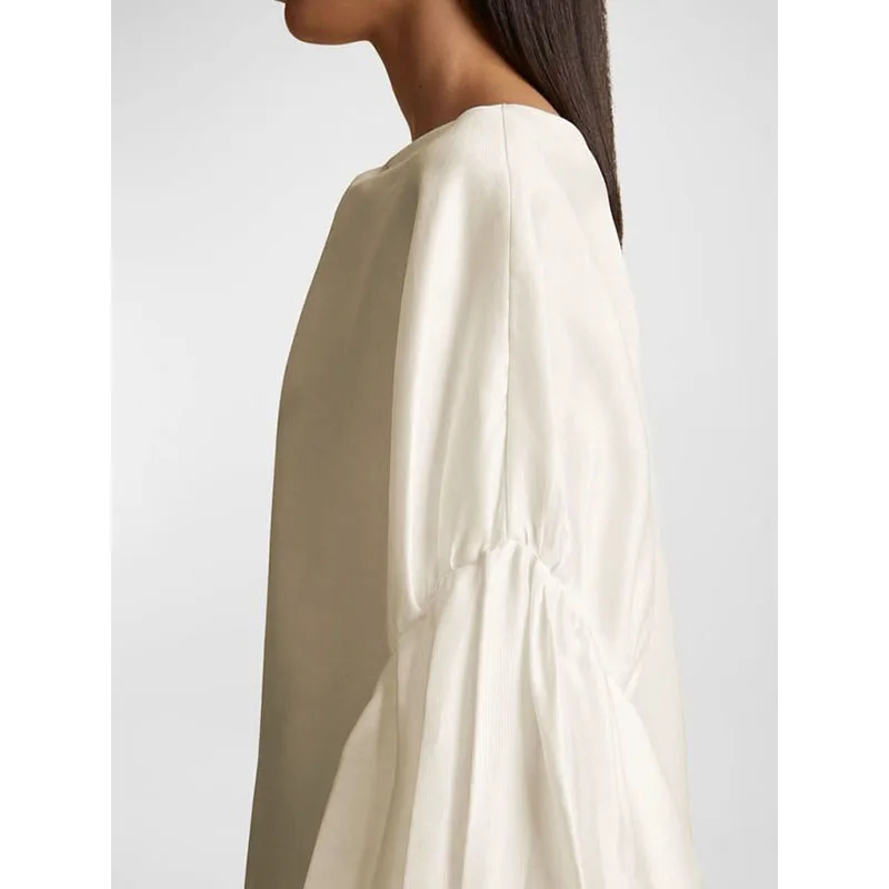 Женские повседневные топы Tinaa 2024 эластичные плиссированные однотонные свободные