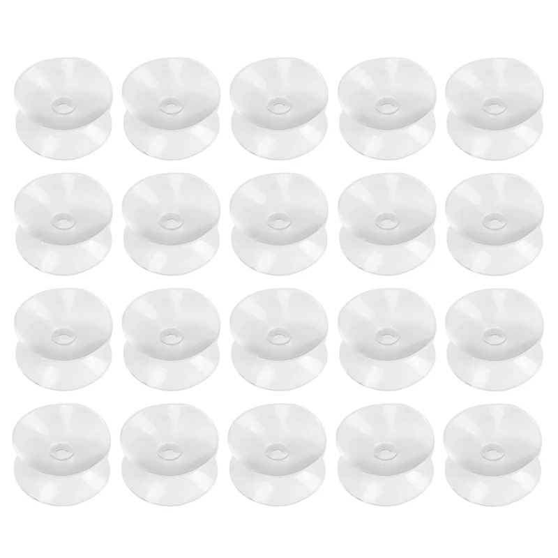 

20 Pcs Double Sided Suction Cup - Sucker Pads For Glass, Plastic - 30Mm Width