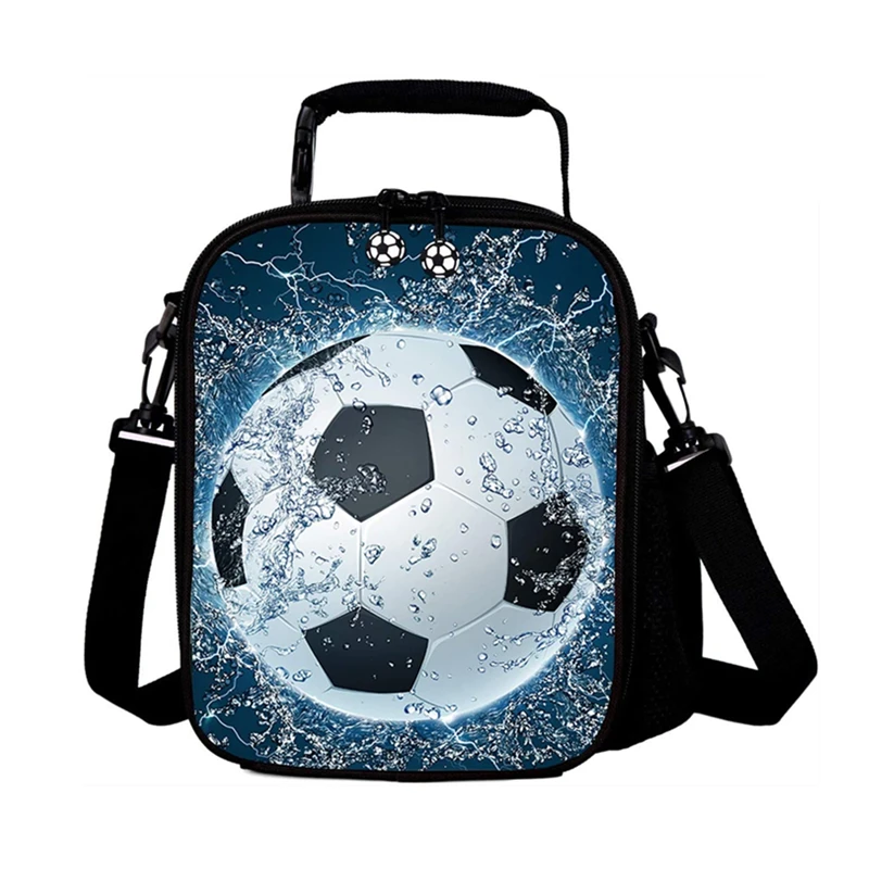 Lunch Boxes for Children Upgrade Insulated Football Lunch Bag Waterproof Reusable  Portable Meal Ice Pack for Boys Girl