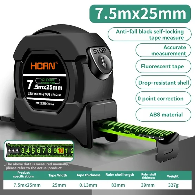 

Стальная рулетка HORN 5/7,5/10 м