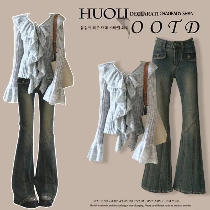 Ранний осенний комплект больших размеров новинка 2024 модный топ с v-образным