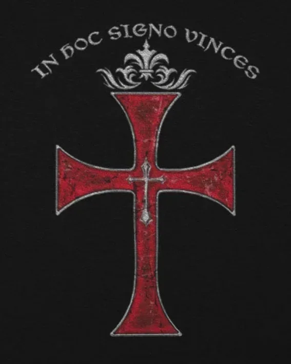 Футболка In Hoc Signo Vinces Knights Templar Cross 100% хлопок с круглым вырезом летняя повседневная