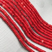 natural red coral beads abacus shape loose coral beaded for women diy bracelet necklace jewely making 3x5mm