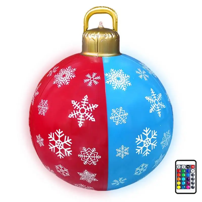 

60 см большие рождественские шары из ПВХ, украшения для рождественской елки, подарок на Рождество, для дома и улицы, подсвеченные надувные украшения, новый год
