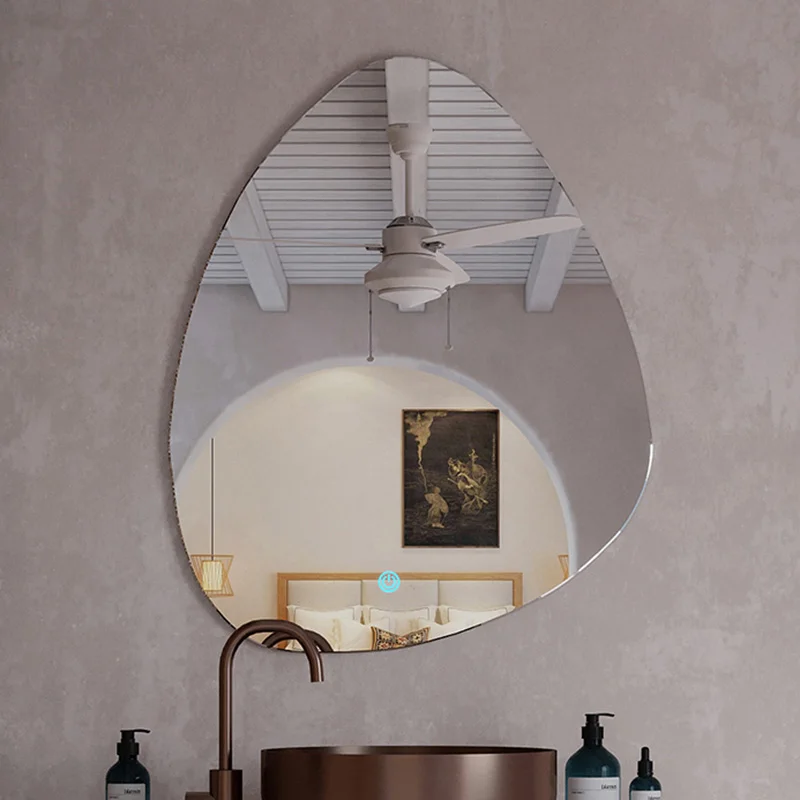 

Creative Wall Make Up Mirrors Art Modern Design Bathroom Dressing Mirror With Light Irregular Miroir Mural Household Items