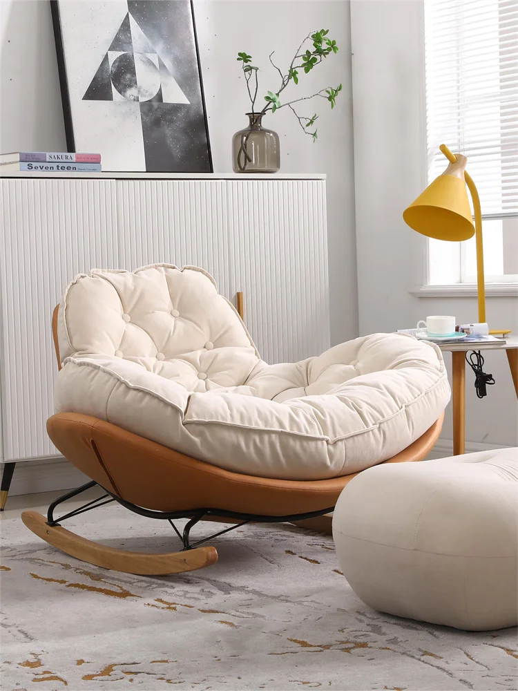 

Penguin Simple and Comfortable Modern Rocking Chair Recliner Balcony Home Leisure Chair Lazy Rocking Chair