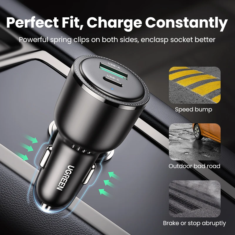 Автомобильное зарядное устройство PD QC 3,0 PPS, USB Type C, 63 Вт, 45 Вт (art.: 3920be6f93049) - 3920be6f93049