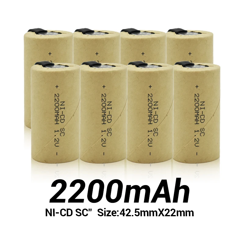 

Brand NEW SC 1.2V 2200mah NI-CD rechargeable battery+solder strip For assembling screwdriver electric drill..
