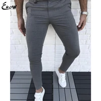 2022 fashion breathable simple solid color casual pencil pants men clothing thin mid waist business trousers streetwear