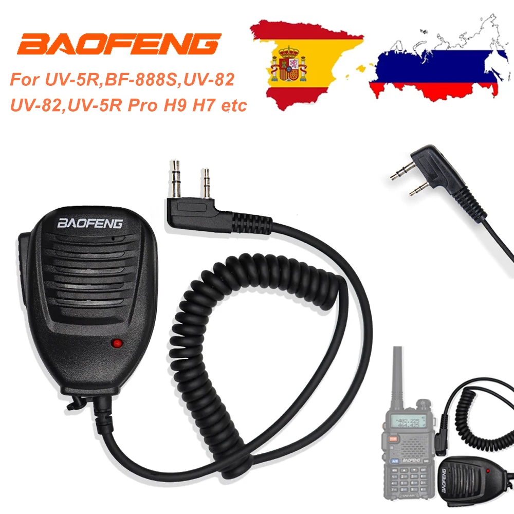 baofeng microphone handheld radio speaker mic for uv 5r uv 5ra uv 5re uv 3rplus bf 888s bf 666s bf 777 uv82 walkie talkie mic free global shipping