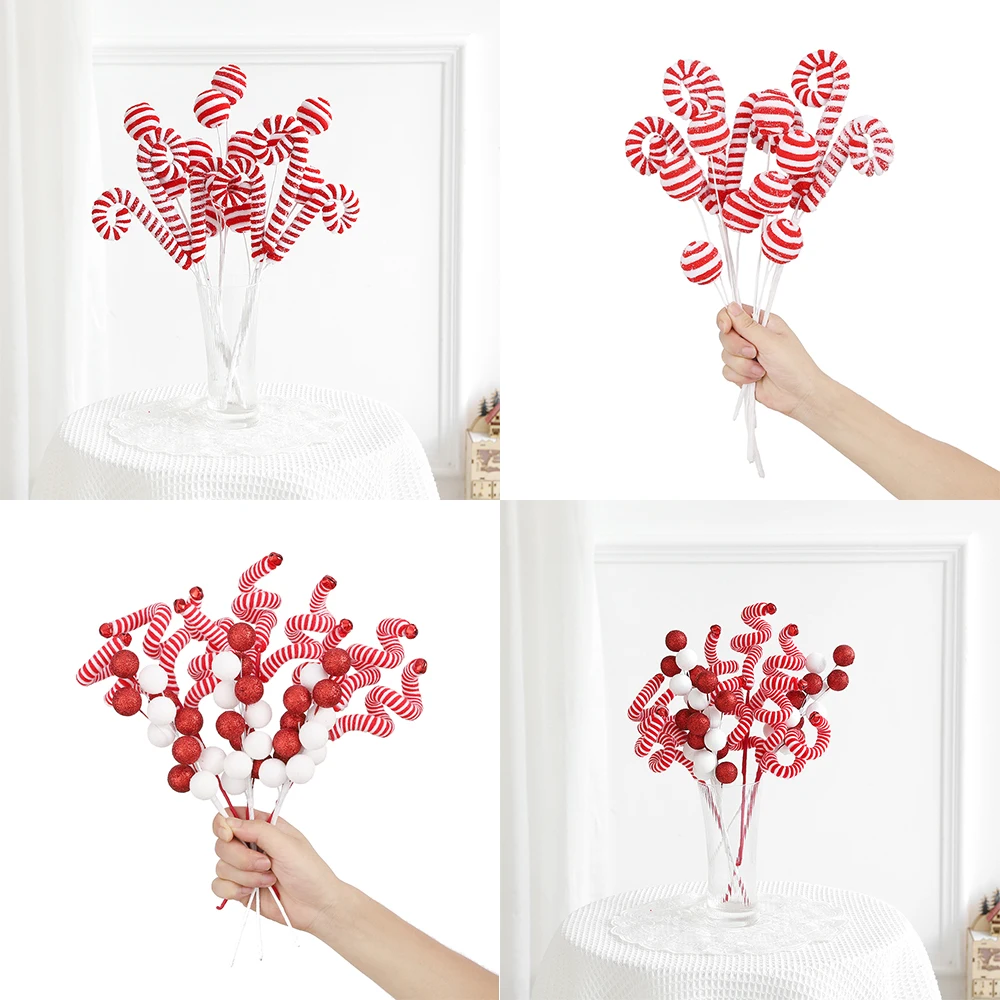 1/10 шт. рождественские красные белые полосатые вырезки рождественская елка