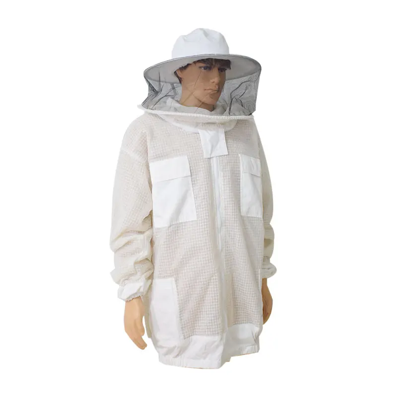 Beekeeping Anti Bee Suit 3 Layer Ultra Breathable Ventilated Protective Clothing Bee Jacket with Removable Safty Veil Hat Suits
