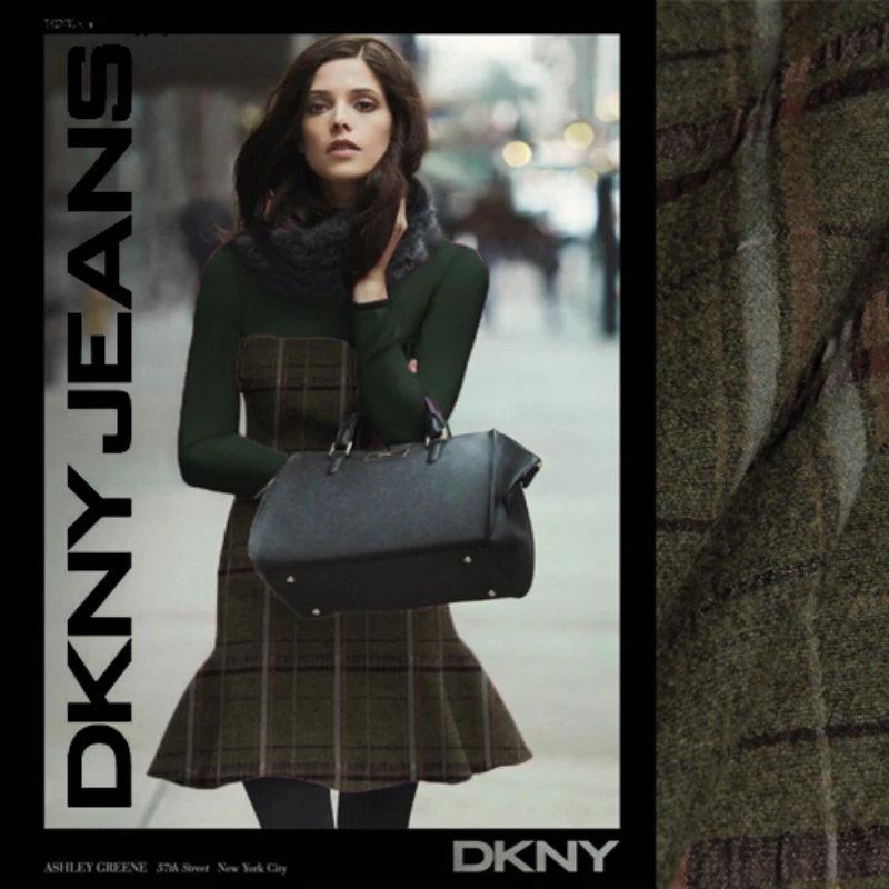 

Шерстяная ткань в клетку, тонкая жаккардовая ткань, мягкая удобная весенне-осенняя длинная юбка, пальто