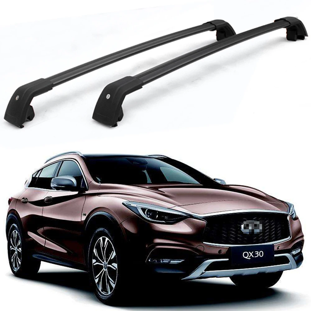 

2Pcs Lockable Roof Rack Cross Bars Crossbar Baggage Luggage Rack Aluminum Fit for Infiniti QX30 2016-2022