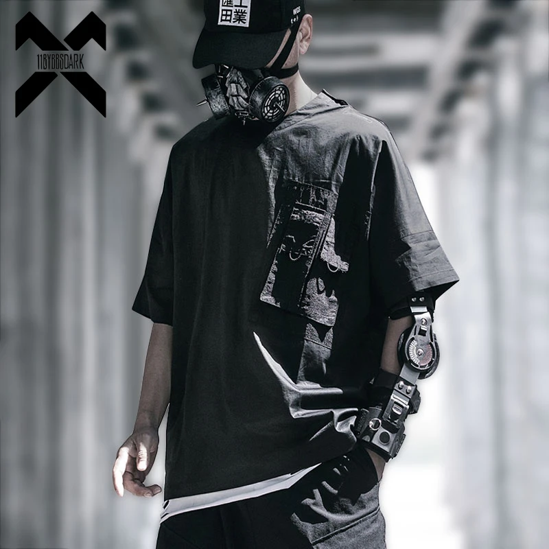 

Hip Hop Cargo T-Shirt Men 2022 Summer Pockets Tactical Function Tshirts Women Loose Short Sleeve Tops Tee Shirt Black WB754