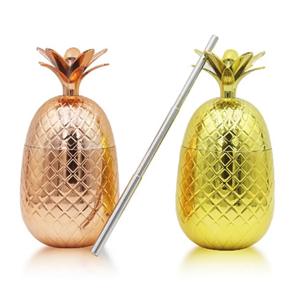 Bar Wine Glass Reusable Pineapple Straw Cup Lightweight Bar 